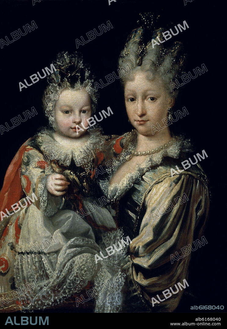 JACINTO MELENDEZ MIGUEL (1679-1731). ISABEL DE FARNESIO CON EL INFANTE DON CARLOS-1716-.