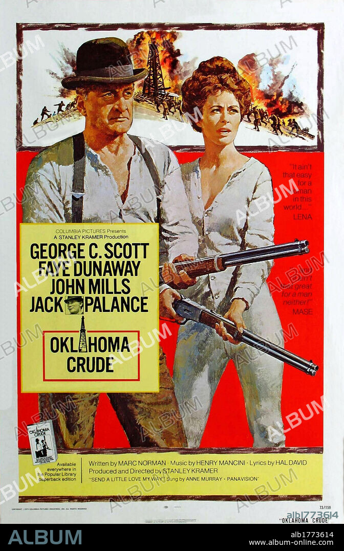 Poster de OKLAHOMA, AÑO 10, 1973 (OKLAHOMA CRUDE), dirigida por STANLEY KRAMER. Copyright COLUMBIA PICTURES.