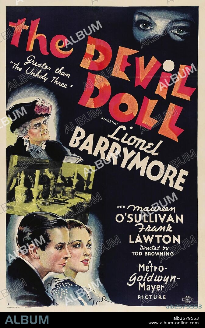 Poster de MUÑECOS INFERNALES, 1936 (THE DEVIL DOLL), dirigida por TOD BROWNING. Copyright M.G.M.