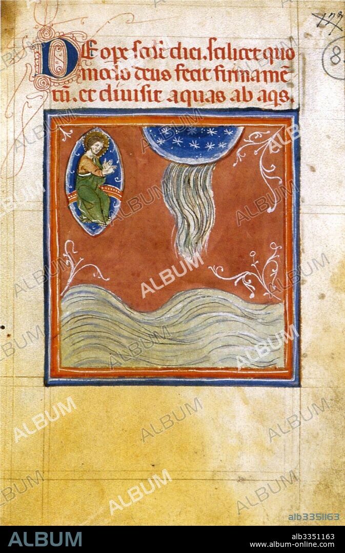 GUIDO DA SIENA. The Creation (Miniature from the "Tractatus de Creatione Mundi").