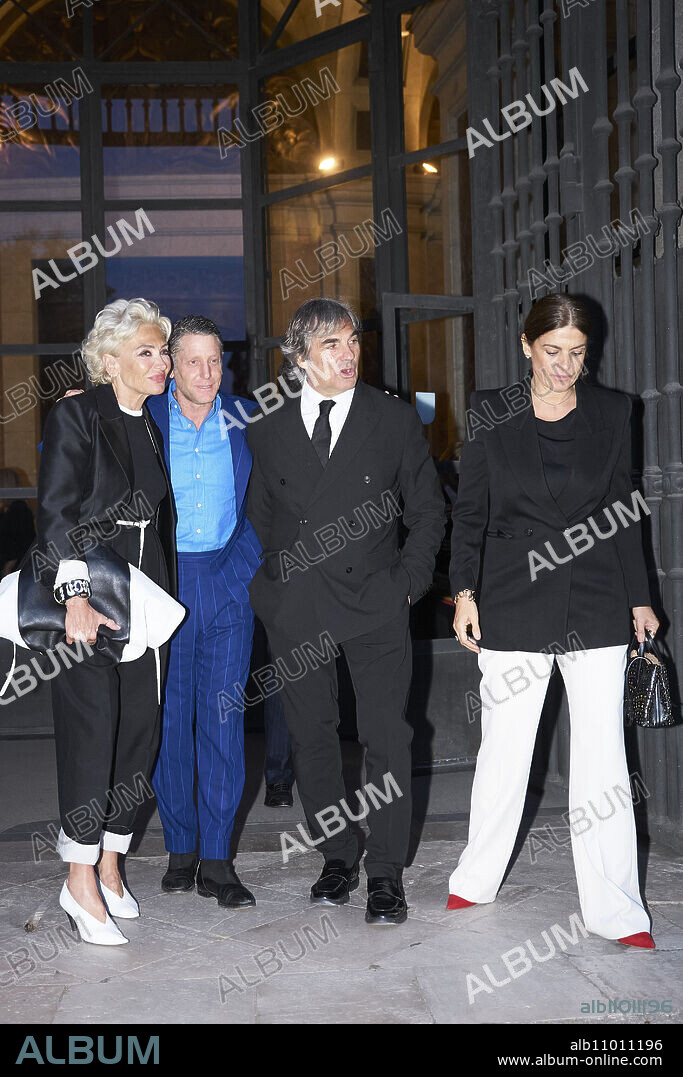 Hubertus von Hohenlohe, Simona Gandolfi, Lapo Elkann, Joana Lemos attends Ira von Furstenberg Mass Funeral at San Francisco el Grande Church on April 10, 2024 in Madrid, Spain.