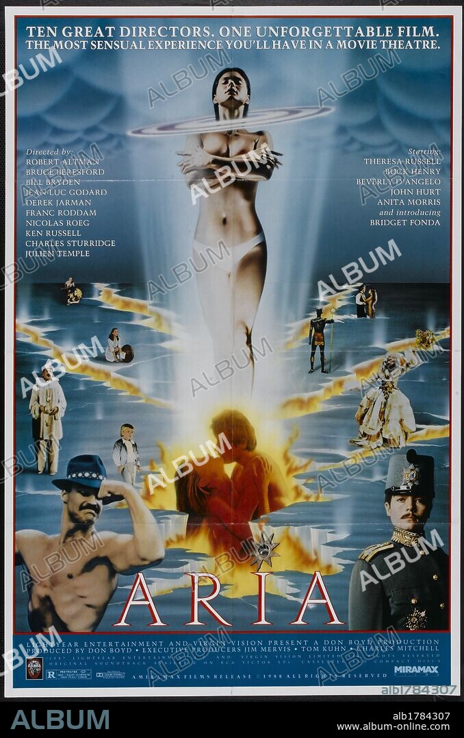 Poster de ARIA, 1987, dirigida por BRUCE BERESFORD y ROBERT ALTMAN. Copyright VIRGIN VISIONS.