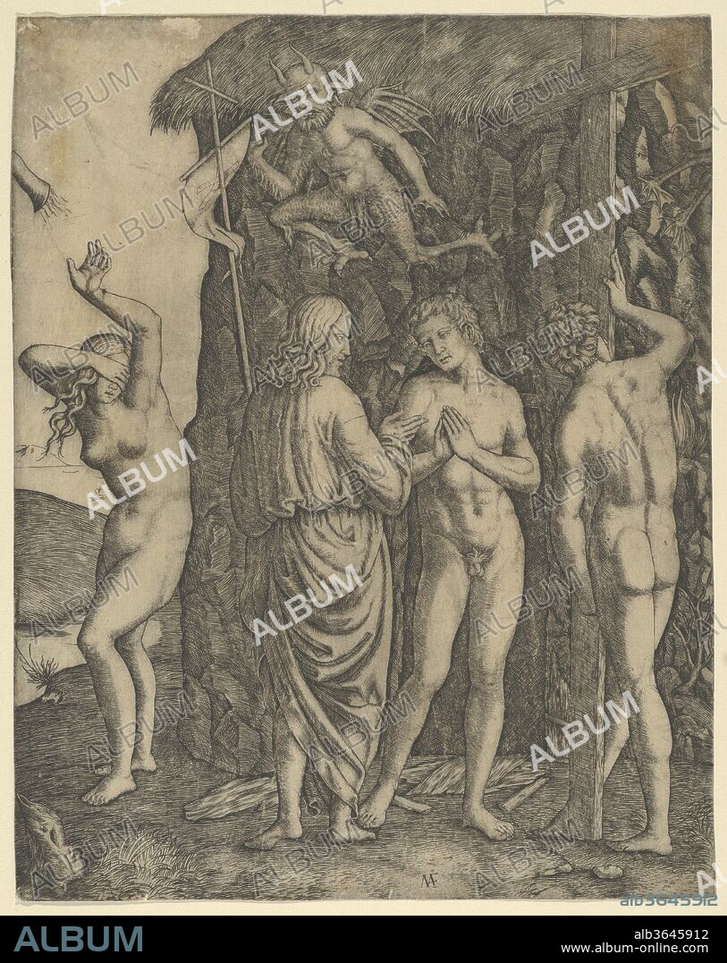 Christ in Limbo with Adam and Eve. Artist: Marcantonio Raimondi (Italian, Argini (?) ca. 1480-before 1534 Bologna (?)); After (?) Francesco Francia (Italian, Bologna ca. 1447-1517 Bologna). Dimensions: 8 7/16 x 6 3/4 in.  (21.5 x 17.1 cm). Date: ca. 1500-1534.