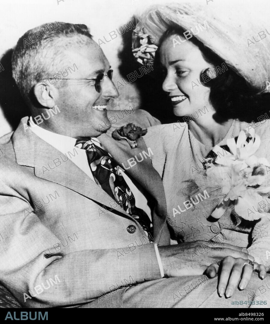 Orig.bildtext... Bandleader and bride three. Atlanta, Georgia... Tommy Dorsey, the bandleader, this morning married Jane New, former dancer at the Copacabana night club in New York. The Atlanta ceremony, which gives Dorsey a total of three wives to date, came as a great surprise to his Hollywood pals, and especially to his ex-bride, actress Patricia Dane. After innumerable battles and seperations, the orchestra leader was divorced by Patricia in Reno, last august. Previously he was to mildred Toots Dorsey, by whom he has two children. Dorsey and his new bride will honeymoon briefly on his yacht at Miami, before he starts a band tour. persons: Tommy Dorsey ;Jane New sites: ATLANTA ;USA.