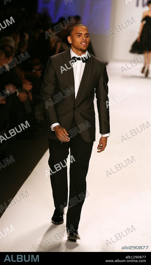 . 12, 2010 - New York, NY, USA -  . . . . .  February 12 2010, New York City Singer Chris Brown on the runway for Naomi Campbell's 'Fashion For Relief Haiti NYC 2010 ' show during the fall 2010 Mercedes-Benz Fashion Week, in New York, February. 12, 2010. 12/02/2010