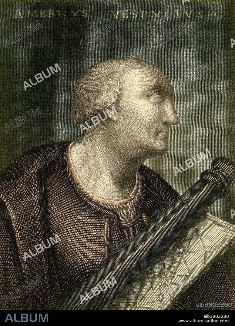 Amerigo Vespucci (March 9, 1454 - February 22, 1512) was an Italian explorer, financier, navigator and cartographer. At the invitation of king Manuel I of Portugal, Vespucci participated as observer in several voyages that explored the east coast of South America between 1499 and 1502. On the first of these voyages he was aboard the ship that discovered that South America extended much further south than previously thought. The expeditions became widely known in Europe after two accounts attributed to Vespucci were published between 1502 and 1504. In 1507, Martin WaldseemÃ¼ller produced a world map on which he named the new continent America after the feminine Latin version of Vespucci's first name, which is Americus. He died in 1512, at the age of 57, of an unknown cause.