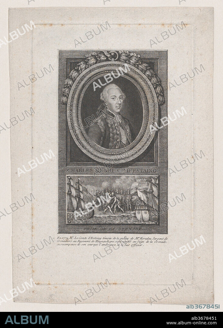 Portrait of Charles Henri, Comte D'Estaing. Artist: Jacques Barbié (French, Paris 1735-1779 Paris). Dimensions: Sheet: 9 9/16 × 6 7/16 in. (24.3 × 16.4 cm)
Plate: 8 3/8 × 5 3/16 in. (21.3 × 13.1 cm). Date: 1779.
