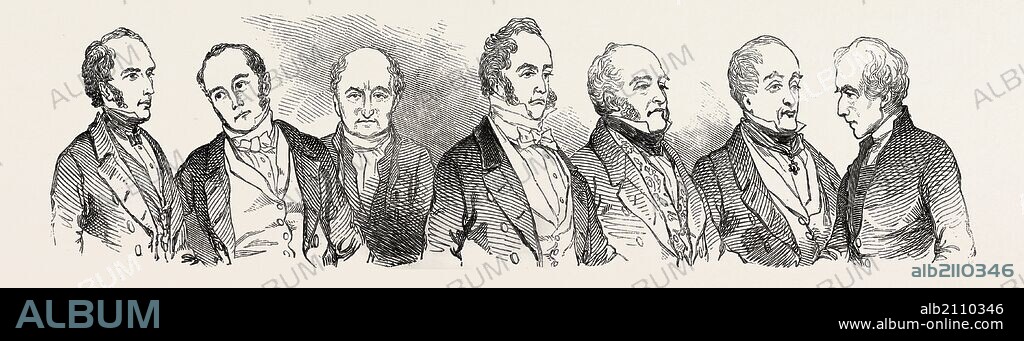 MEETING OF THE BRITISH ASSOCIATION AT SOUTHAMPTON, PHYSIOLOGY SECTION AND VISITORS: DR. W. CARPENTER. PROFESSOR OWEN. DR. FOWLER. VISCOUNT PALMERSTON. JOHN TAYLOR, F.R.S. SIR HERCULES PAKENHAM. THE BISHOP OF NORWICH. UK, 1846.