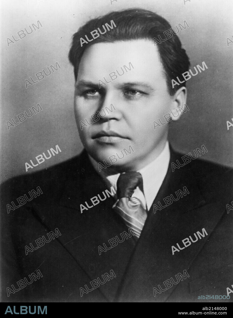 Nikolai alekseyevich voznesensky, vice-chairman of the council of ministers and chairman of the state planning committee of the ussr, march 1948.