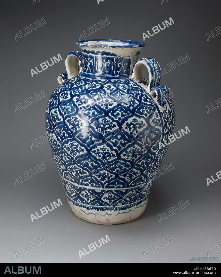 Vase. Talavera poblana; Puebla, Mexico. Date: 1700-1750. Dimensions: H. 55 cm (21 5/8 in.). Tin-glazed earthenware. Origin: Puebla state.
