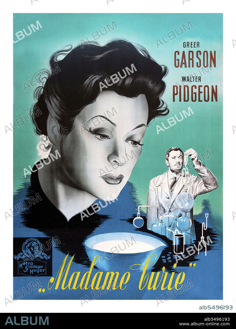 GREER GARSON and WALTER PIDGEON in MADAME CURIE, 1943, directed by MERVYN LEROY. Copyright M.G.M.