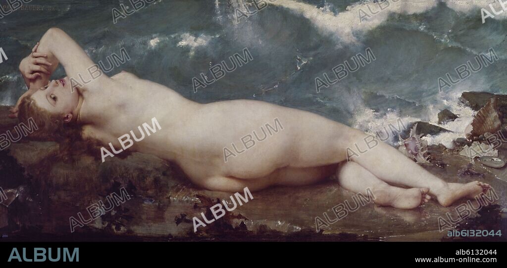 PAUL BAUDRY. 'The Pearl and the Wave', 1862, Oil on canvas, 83,5 cm x 178 cm, P02604.