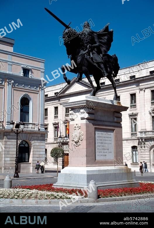 Burgos, Denkmal des Campeador / El Cid, Rodrigo Diaz de Vivar Aufnahmeformat / Filmsize: 4,5 × 6 cm.
