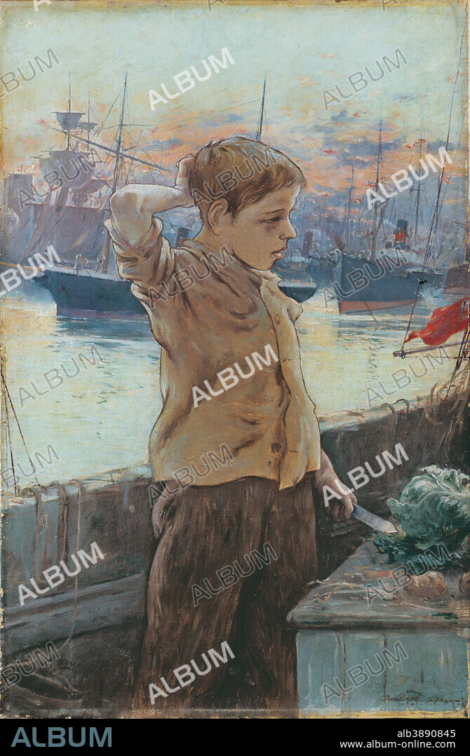 ADOLFO GUIARD. The Ship's Boy. Date/Period: 1887. Painting. Oil on canvas. Height: 620 mm (24.40 in); Width: 410 mm (16.14 in).