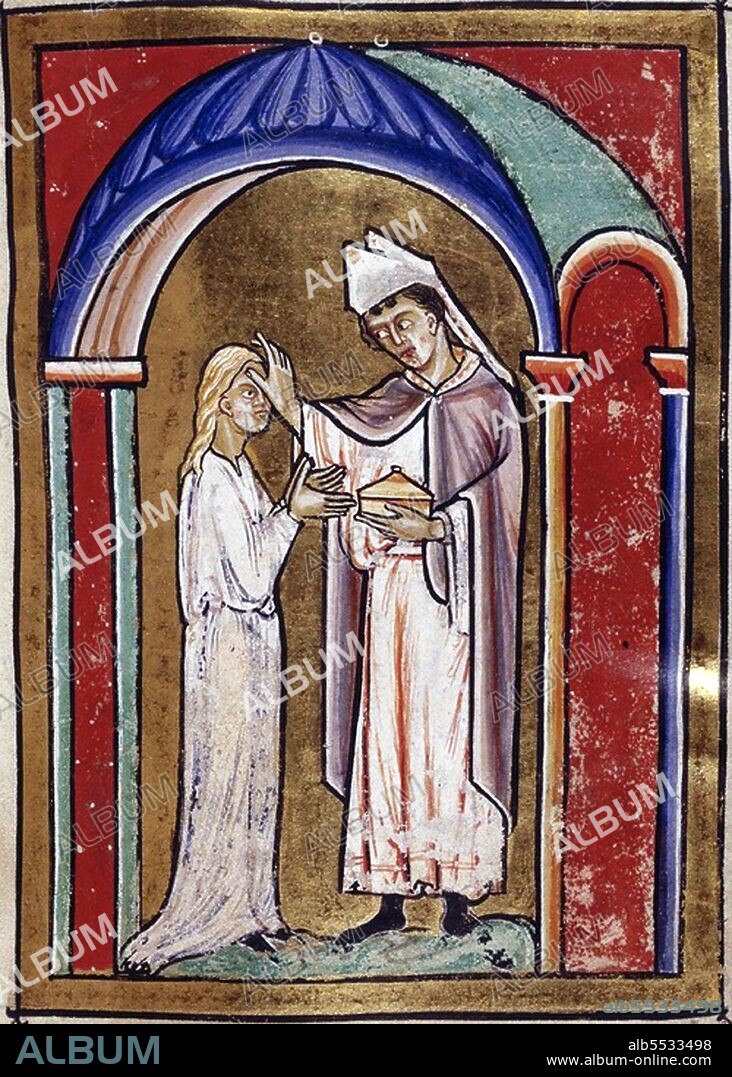 Saint Cuthbert (c. 634 – 20 March 687) was an Anglo-Saxon monk, bishop and hermit, associated with the monasteries of Melrose and Lindisfarne in the Kingdom of Northumbria. After his death he became one of the most important medieval saints of England, with a cult centred at Durham Cathedral. Cuthbert is regarded as the patron saint of northern England. His feast day is 20 March. He grew up near the new offshoot from Lindisfarne at Melrose Abbey, which is today in Scotland but was then in Northumbria. He had decided to become a monk after seeing a vision on the night in 651 that St Aidan, the founder of Lindisfarne, died, but seems to have seen some military service first. He was quickly made guest-master at the new monastery at Ripon, soon after 655, but had to return with Eata to Melrose when Wilfrid was given the monastery instead. About 662 he was made prior at Melrose, and around 665 went as prior to Lindisfarne. In 684 he was made bishop of Lindisfarne but by late 686 resigned and returned to his hermitage as he felt he was about to die, although he was probably only in his early 50s.