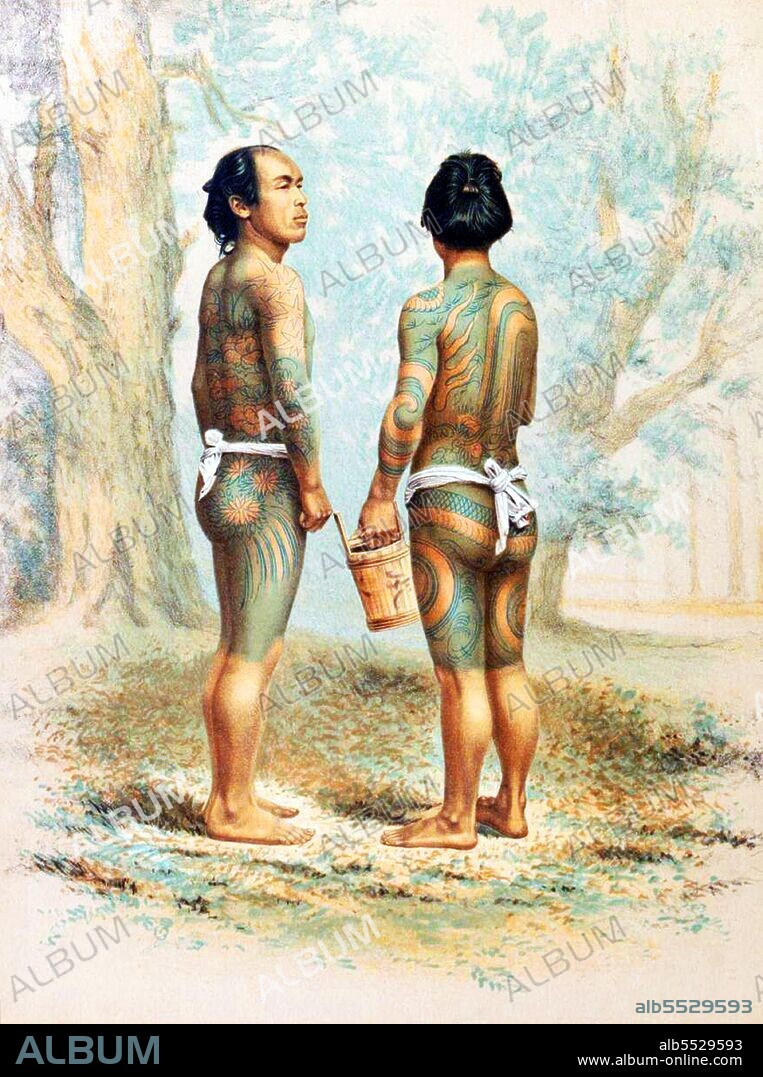 Irezumi (???, ??, ??, ??, ??, ? or ??) is a Japanese word that refers to the insertion of ink under the skin to leave a permanent, usually decorative mark; a form of tattooing. The word can be written in several ways, each with slightly different connotations. The most common way of writing irezumi is with the Chinese characters ??? or ??, literally meaning to 'insert ink'. The characters ?? (also pronounced bunshin) suggest 'decorating the body'. ?? is more esoteric, being written with the characters for 'stay' or 'remain' and 'blue' or 'green', and probably refers to the appearance of the main shading ink under the skin. ? (meaning 'tattooing') is rarely used, and the characters ?? combine the meanings 'pierce', 'stab', or 'prick', and 'blue' or 'green', referring to the traditional Japanese method of tattooing by hand.