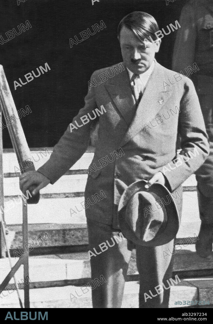 Adolf Hitler visits President Hindenburg before his death - July 1934.