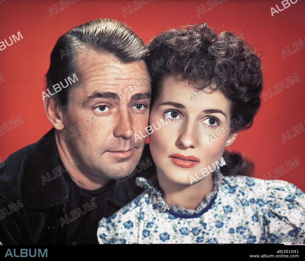 ALAN LADD and BRENDA MARSHALL in WHISPERING SMITH, 1948, directed by LESLIE FENTON. Copyright PARAMOUNT PICTURES.