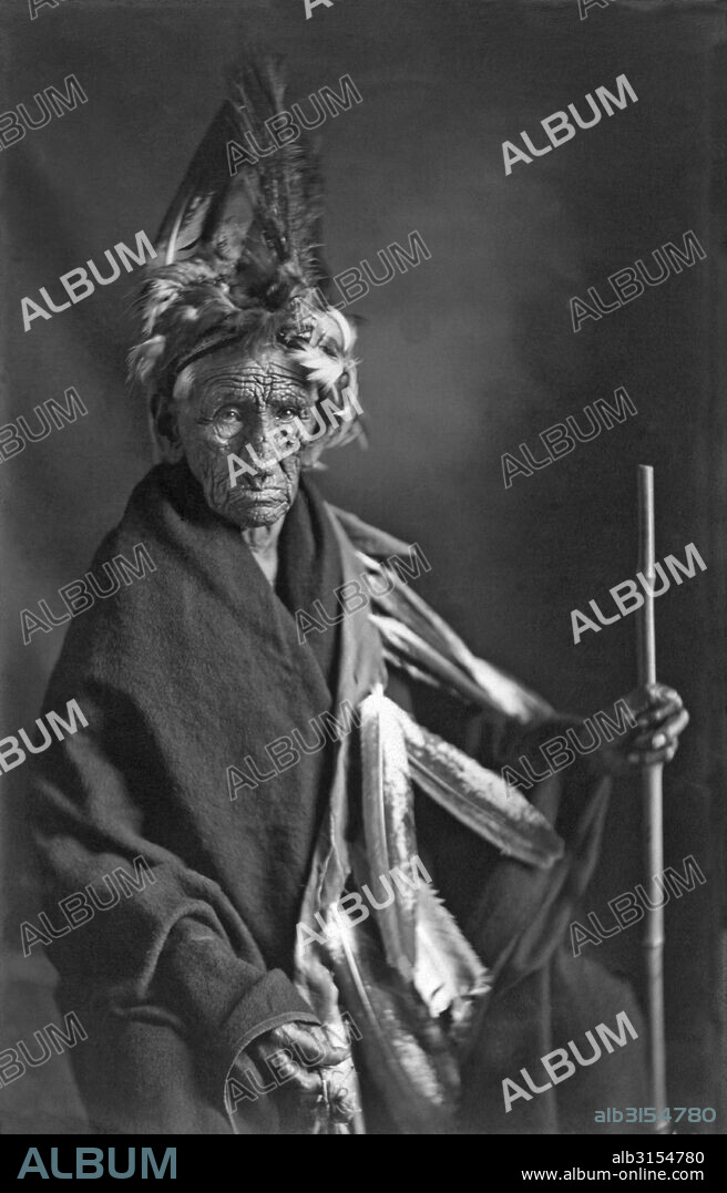 Cass Lake, Minnesota:  c. 1911. A portrait of John Smith, also knwn as Ka-Be-Nak-Gwey-Wence, (Old Wrinkle Meat), an Ojibwa Indian from Cass Lake, who was reputedly 137 years old when he died in 1922.