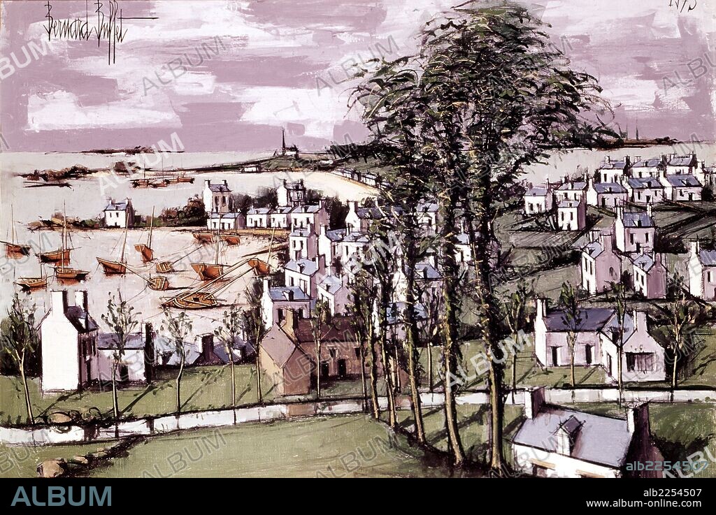BERNARD BUFFET. BUFFET, BERNARD. PINTOR FRANCES. 1928-1999. " NEW YORK " , OLEO 1958.