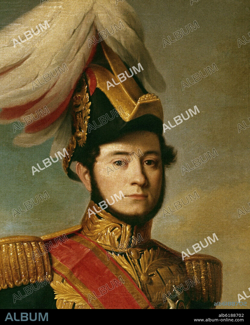 ANTONIO MARIA ESQUIVEL. DETALLE DE LA CARA DEL GENERAL PRIM (1814-1870) - 1844 - ROMANTICISMO ESPAÑOL.