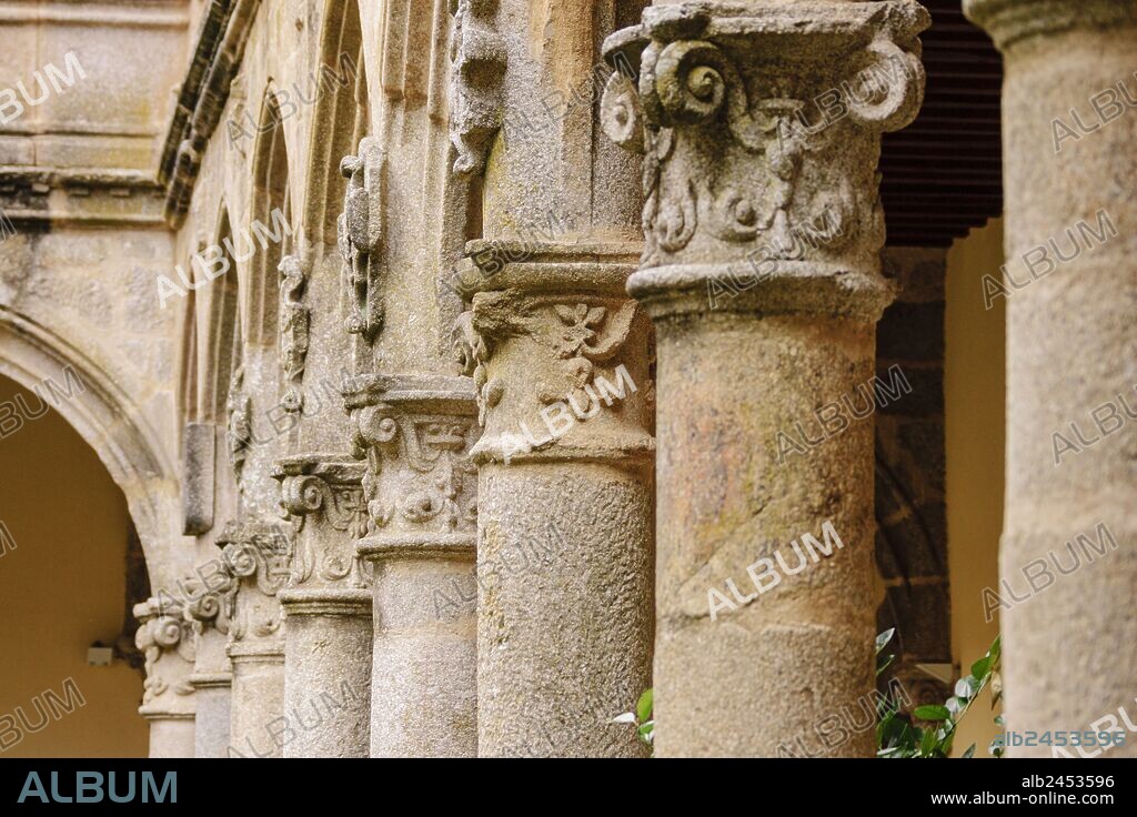 claustro renacentista, siglo XVI, Monasterio de San Jerónimo de Yuste , siglo XV, comarca de de la Vera, Cáceres, Extremadura, Spain, europa.