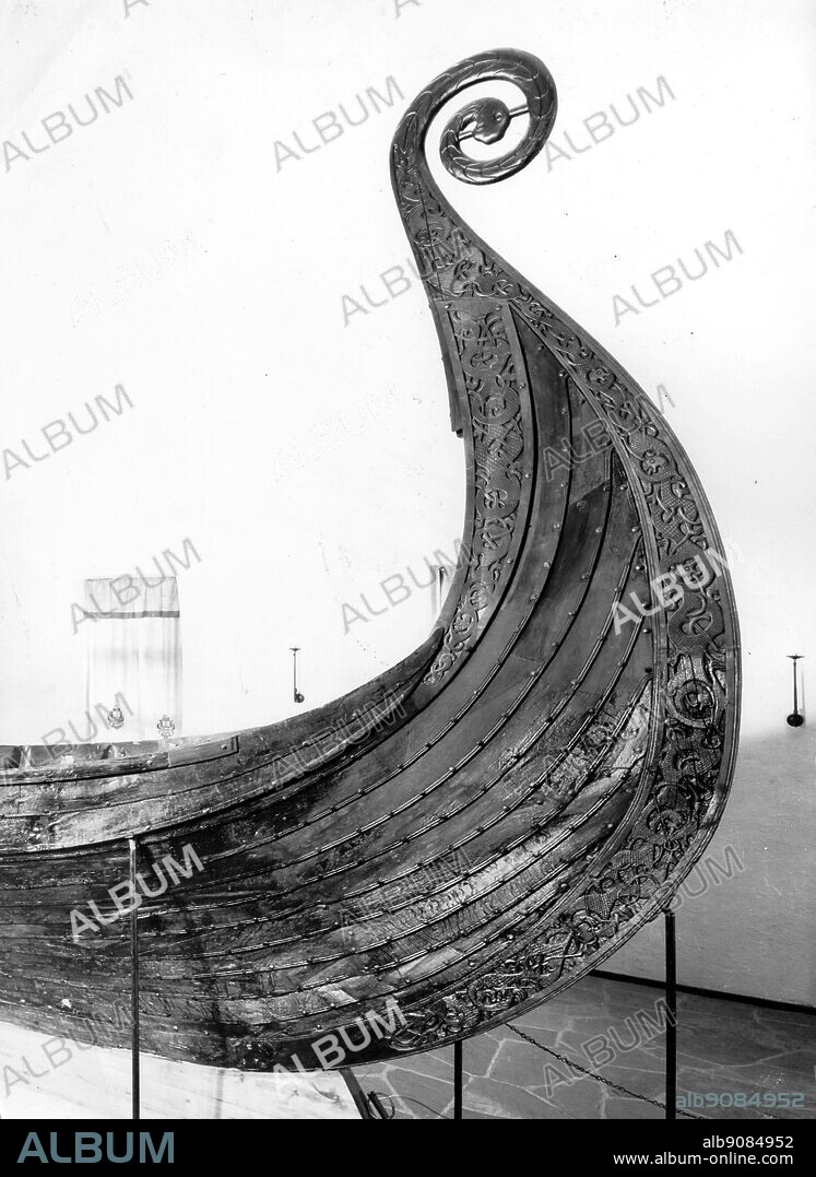 The prow of the Oseberg ship. The Opening of the World by David Divine, page 56.