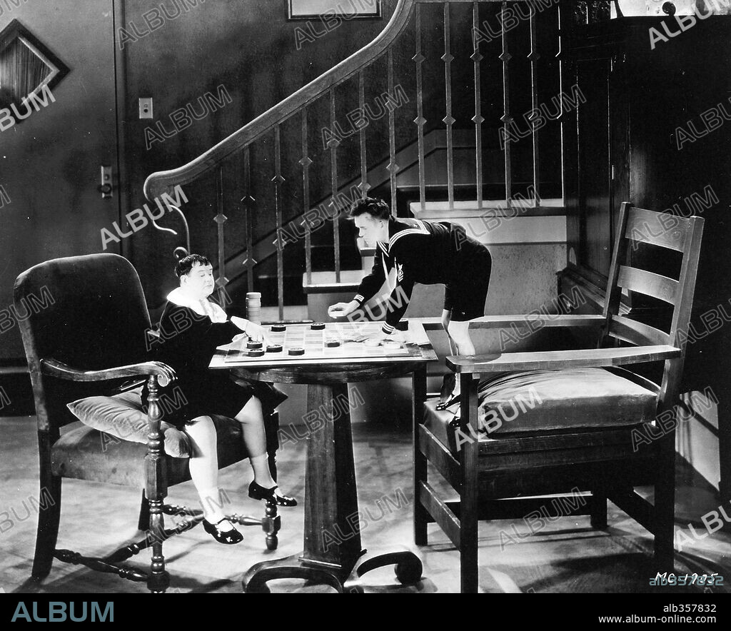 OLIVER HARDY and STAN LAUREL in BRATS, 1930, directed by JAMES PARROTT. Copyright HAL ROACH/MGM.