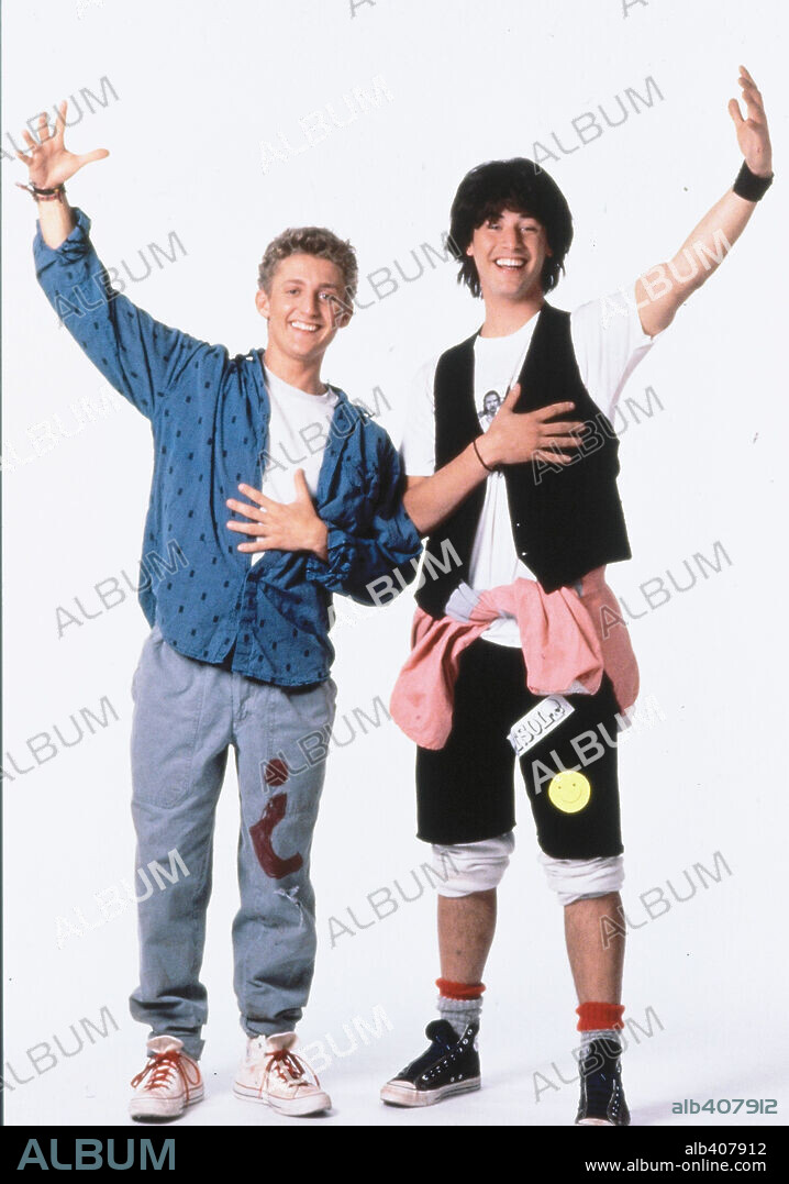 ALEX WINTER and KEANU REEVES in BILL AND TED'S EXCELLENT ADVENTURE, 1989, directed by STEPHEN HEREK. Copyright ORION PICTURES.
