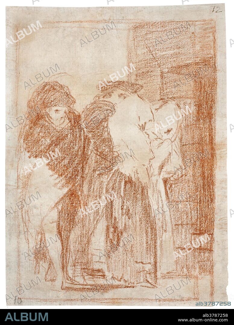 Francisco de Goya y Lucientes / 'Pobrecitas!'. 1797. Sanguina sobre papel verjurado, 195 x 144 mm.