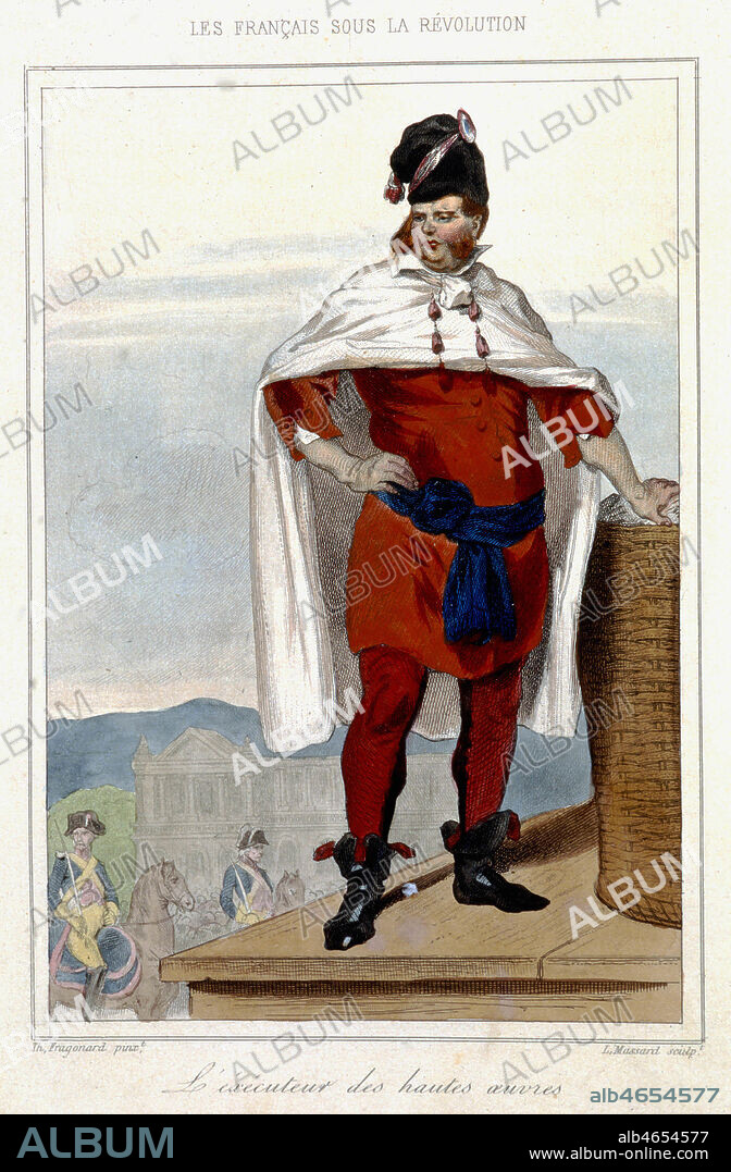 L' executeur des hautes oeuvres sous la Terreur : le bourreau Charles Henri SANSON Illustre par M. BARON, dans Les Francais sous la Revolution, par Augustin CHALLAMEL et Wilhelm TENINT, vers 1860. Credit : Collection Kharbine-Tapabor.