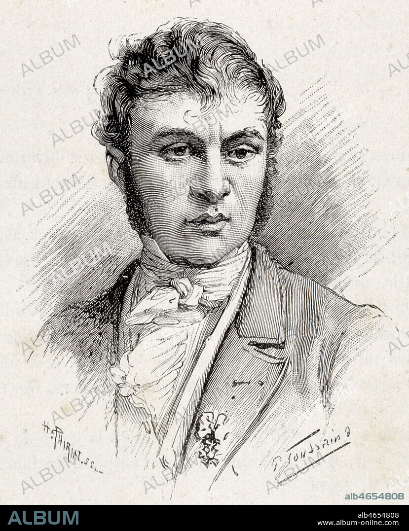 Portrait du Duc Charles de CHOISEUL-PRASLIN (1805-1847) tire de 'Choses vues' par Victor HUGO (1802-1885), edition fin 19eme s. Credit : Collection KHARBINE-TAPABOR.