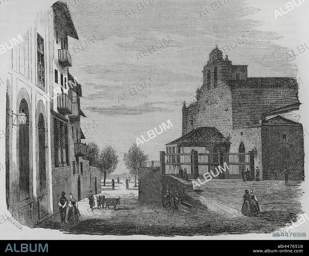 España, Asturias. Avilés. Dibujo por Fernando Miranda. Grabado por Vierge. Crónica General de España. Historia Ilustrada y Descriptiva de sus Provincias. Tomo Asturias y León, 1867. Biblioteca Histórico Militar de Barcelona, Cataluña, España.