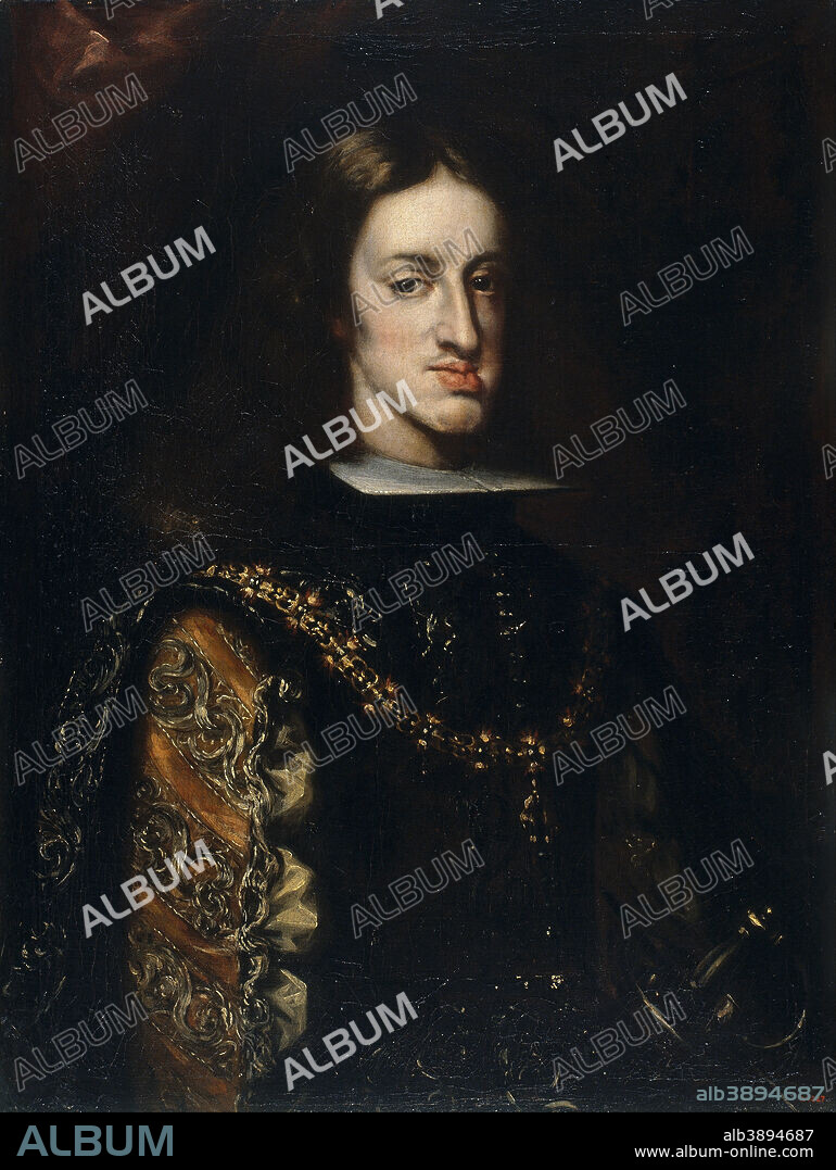 CLAUDIO COELLO. Carlos II de España. Date/Period: From 1680 until 1683. Painting. Oil on canvas. Height: 845 mm (33.26 in); Width: 635 mm (25 in).