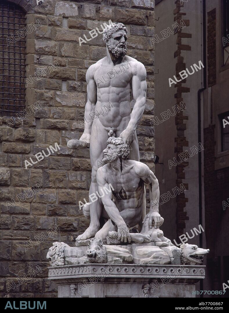 BACCIO BANDINELLI. HERCULES Y CACO - S XVI - GRUPO ESCULTORICO SITUADO EN LA PLAZA DE LA SEÑORIA.