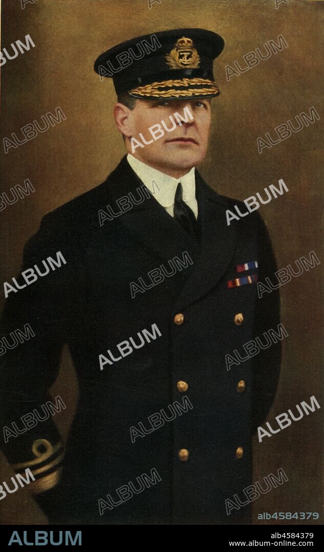 'Vice-Admiral Sir David Beatty, K.C.B., K.C.V.O., D.S.O.', 1916. David Beatty, 1st Earl Beatty (1871-1936) British Royal Navy officer who commanded the 1st Battlecruiser Squadron at the Battle of Jutland in 1916. From "The War Illustrated Album De Luxe - Volume VI. The Spring and Summer Campaign of 1916", edited by J. A. Hammerton. [The Amalgamated Press, Limited, London, 1916].