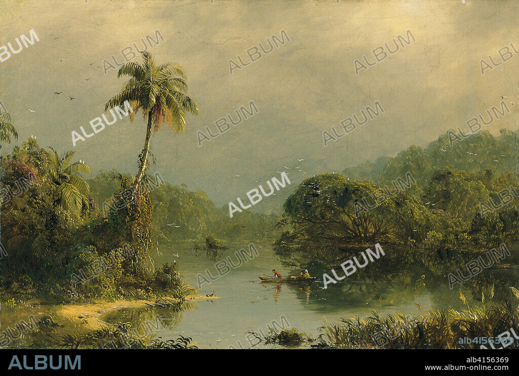 Frederic Edwin Church (Hartford, 1826-New York, 1900). Tropical Landscape (ca. 1855). Oil on canvas. 28 x 41.3 cm.