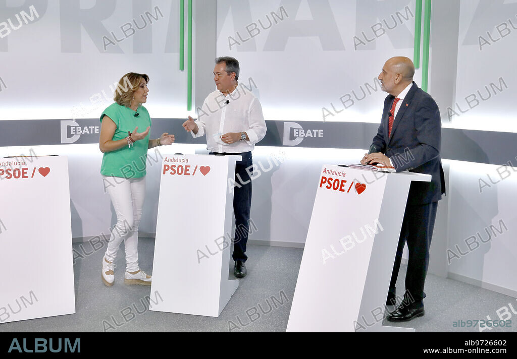 Sevilla, 08/06/2021. Debate de Primarias en el Psoe de Andalucía con Susana Díaz, Juan Espadas y Luis Ángel Hierro. Foto: J. M. Serrano. Archsev.