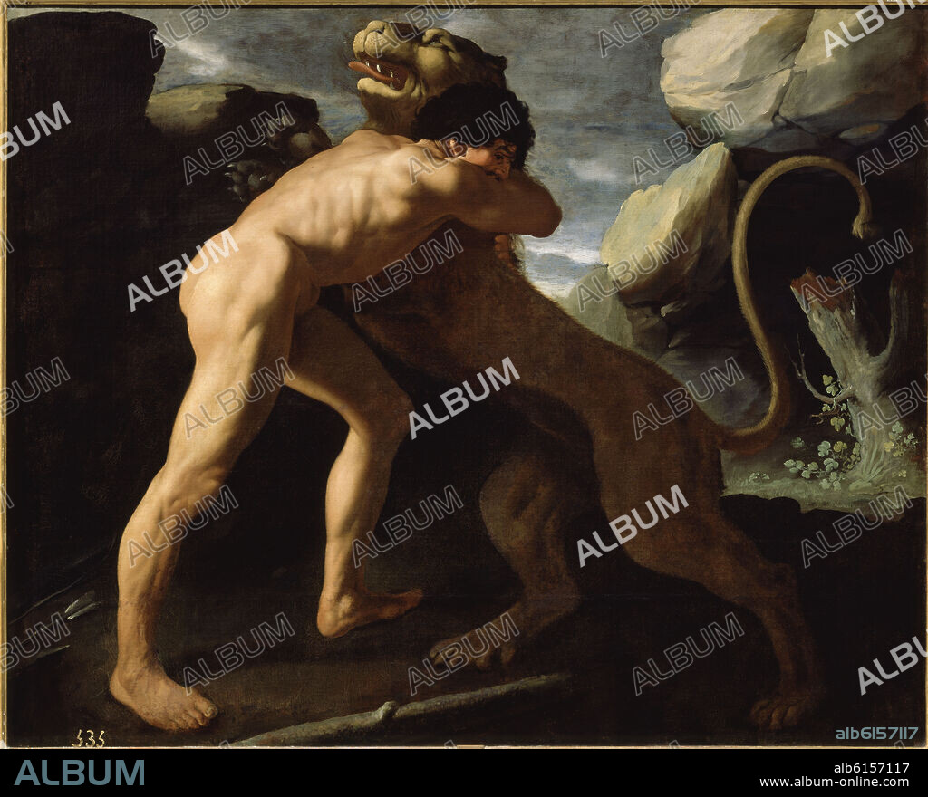 FRANCISCO DE ZURBARAN. 'Hercules Slaying the Nemean Lion', 1634, Oil on canvas, 151 cm x 166 cm, P01243.
