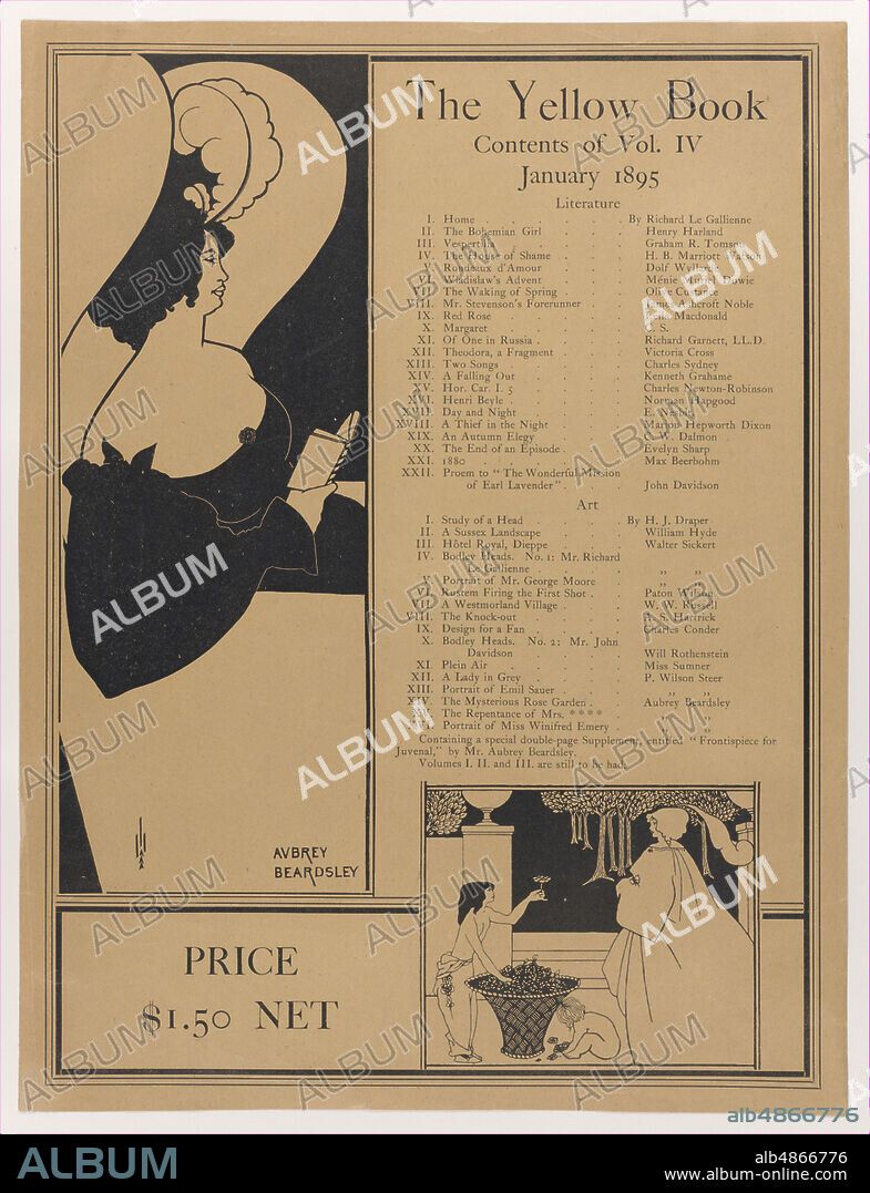 AUBREY BEARDSLEY. Poster for The Yellow Book, Volume IV, January 1895.