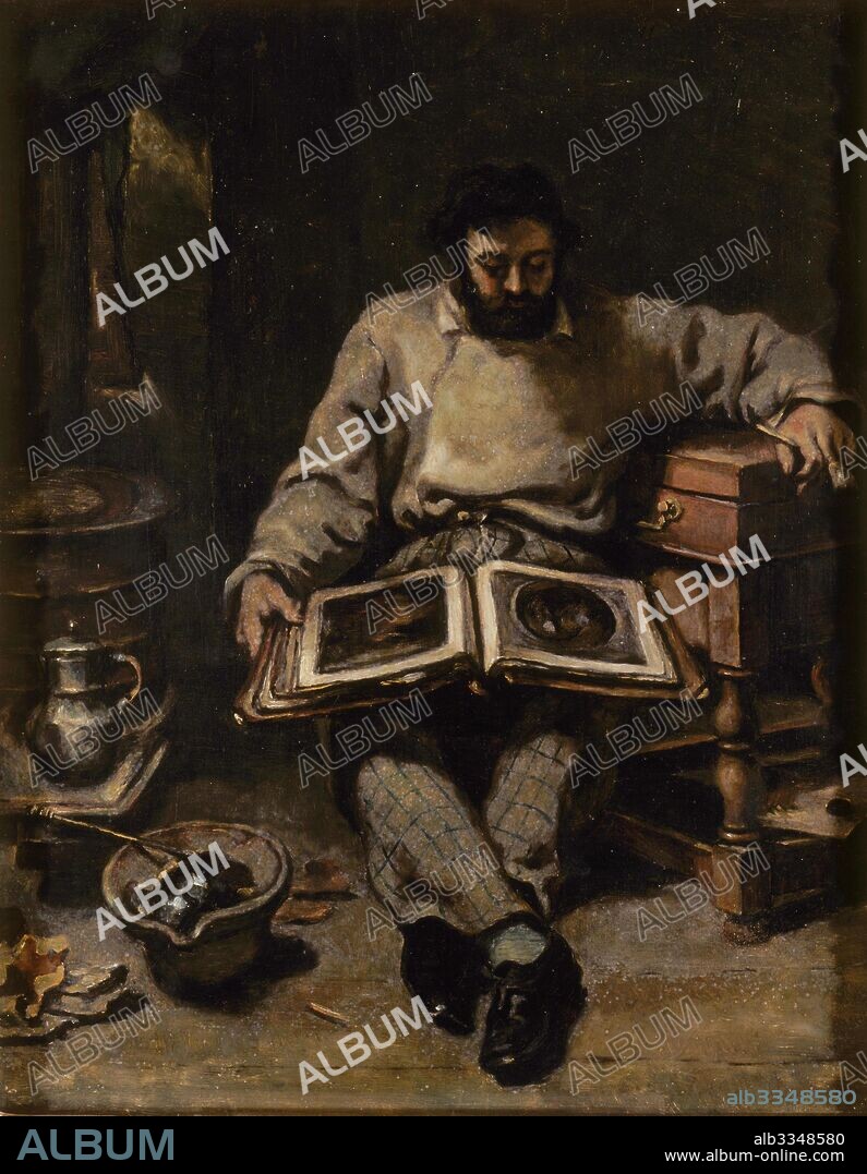 GUSTAVE COURBET. Marc Trapadoux Examining a Book of Prints.