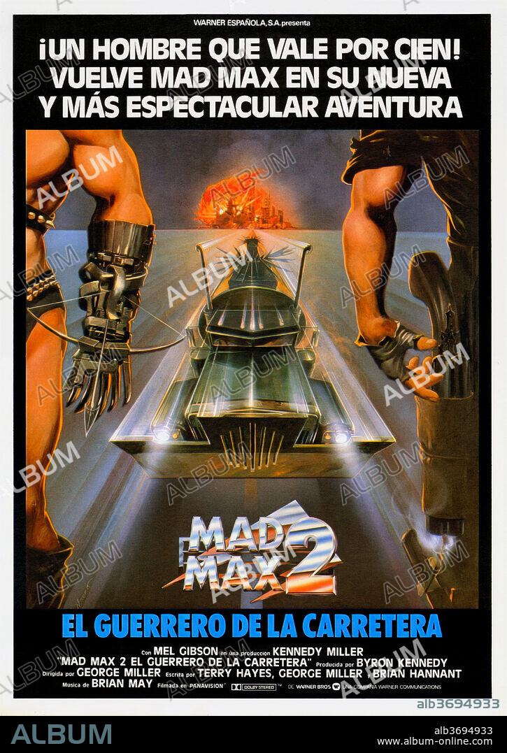Affiche de MAD MAX II: THE MAD MAX II: ROAD WARRIOR, 1981, réalisé par GEORGE MILLER. Copyright WARNER BROTHERS.