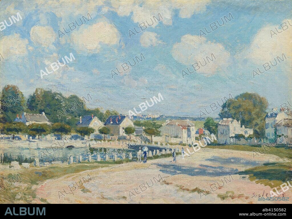 Watering Place at Marly. Alfred Sisley; French, 1839-1899. Date: 1875. Dimensions: 15 7/16 × 22 1/8 in. (39.5 × 56.2 cm). Oil on canvas. Origin: France.