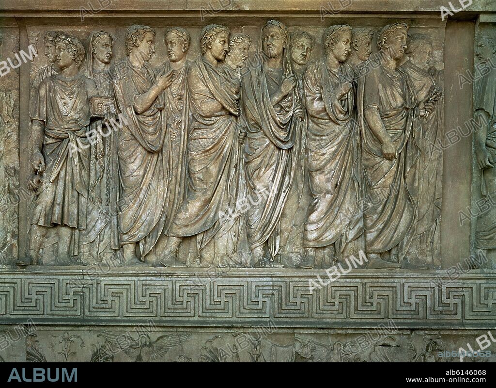 ARA PACIS - CORTEJO DE SENADORES DIRIGIENDOSE A UNA CEREMONIA - COMITIVA PROCESIONAL - SIGLO I AC.