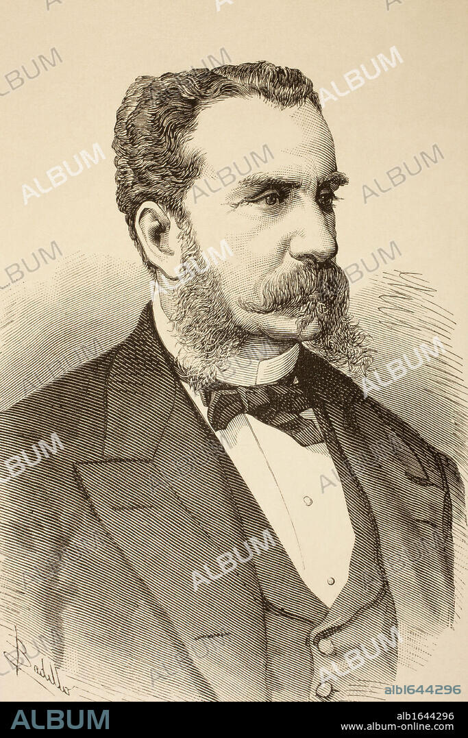 Antonio González de Aguilar y Correa, Marquis of Vega de Armijo born 1824 died 1908. Prime Minister of Spain 4 December 1906 to 25 January 1907. From La Ilustracion Espanola y Americana of 1881.