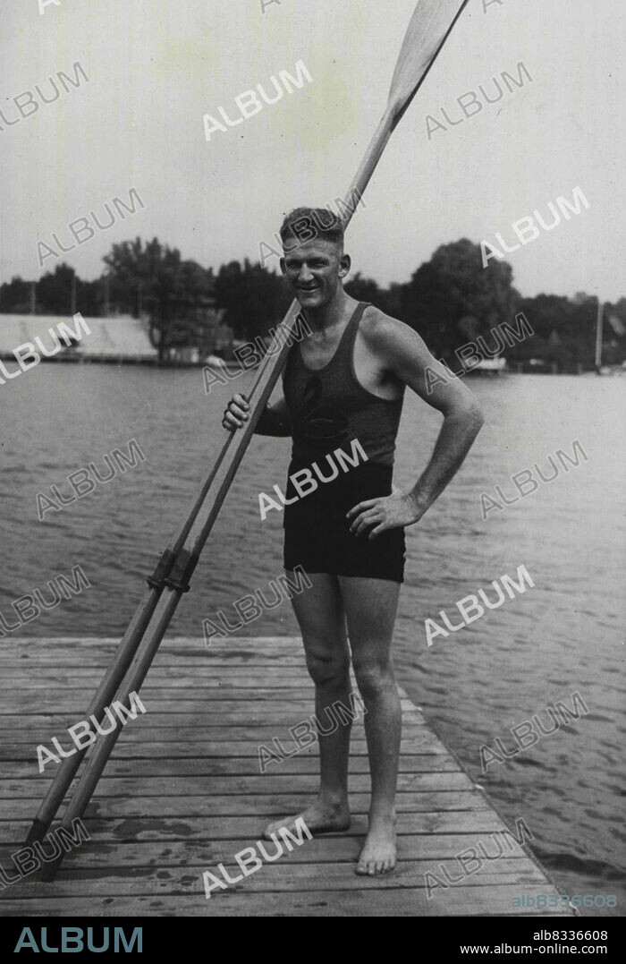 The Olympic rowing in Berlin-Grunau. The Australian One champion Cec Pearce. August 31, 1936.
