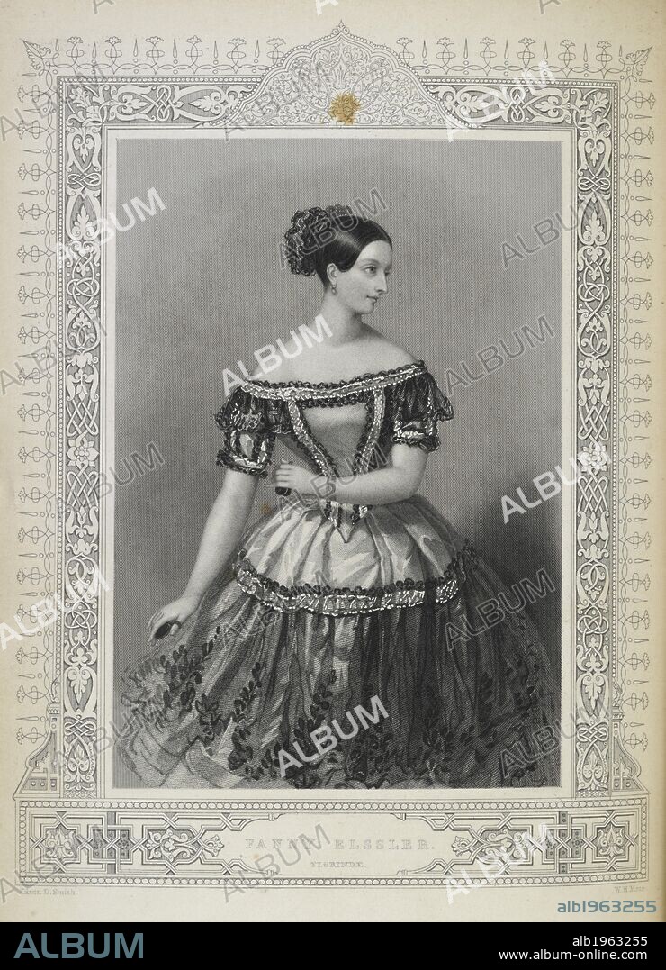 C HEATH. Fanny Elssler, (1810-84). Austrian ballet dancer. Portrait. . Beauties of the Opera and Ballet. London, 1845. Black and white plate. Source: 1344.n.40, opposite page 49. Language: English.