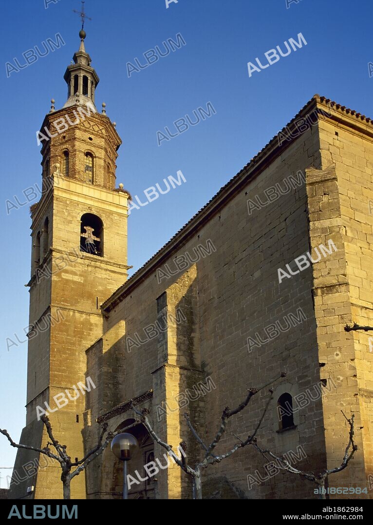 Spain. La Rioja. Fuenmayor. Saint Mary church. Its construction was started at the beginning of the 16th century, and finished in 1560 by Juan Martinez de Mutio. La Rioja Alta.