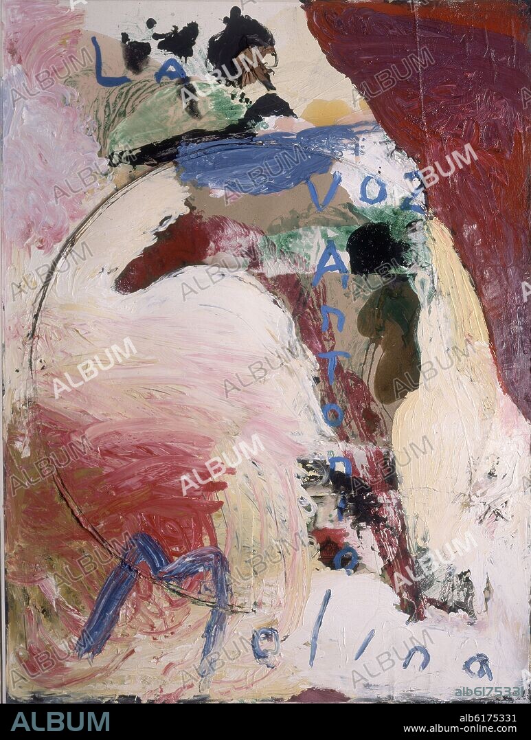 JULIAN SCHNABEL. LA VOZ DE ANTONIO MOLINA (GREEN PAINTING) - 1992 - OLEO/LONA - 210 X 240 CM.