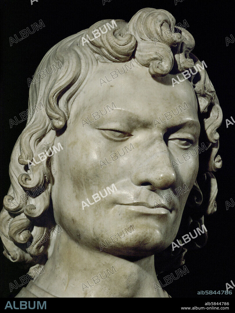 Giuliano de Medici (1453-1478), brother of Lorenzo il Magnifico. Marble bust Height 64 cm.
